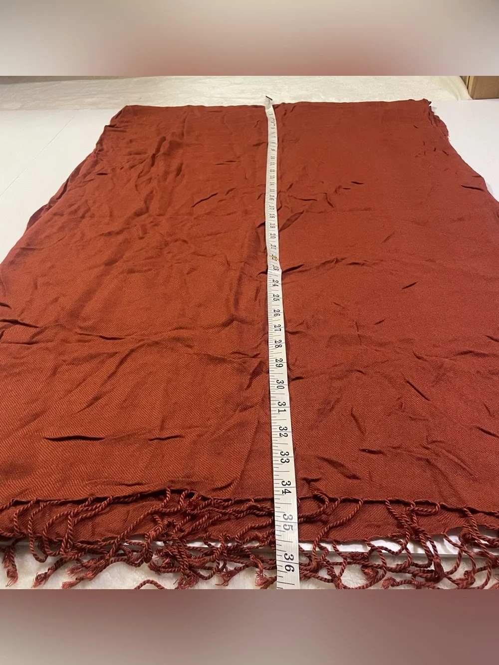 Jones New York Burnt Copper Fashion Scarf with Fringe